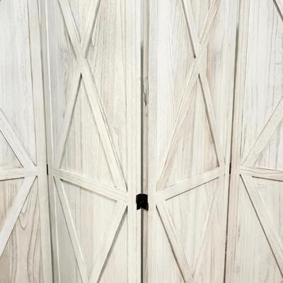 Four (4) Panel Farmhouse Style Wooden Room Divider
