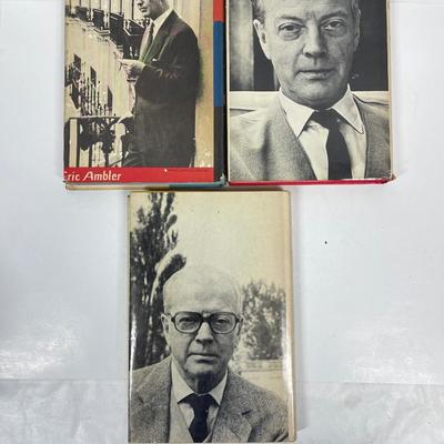 3 hardcover books by Eric Ambler THE LIGHT OF DAY, THE LEVANTER, & DOCTOR FRIGO