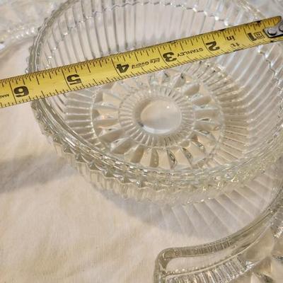 Vintage KROMEX Revolving Lazy Susan and VTG Glass Deviled-Egg Dish