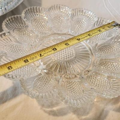 Vintage KROMEX Revolving Lazy Susan and VTG Glass Deviled-Egg Dish