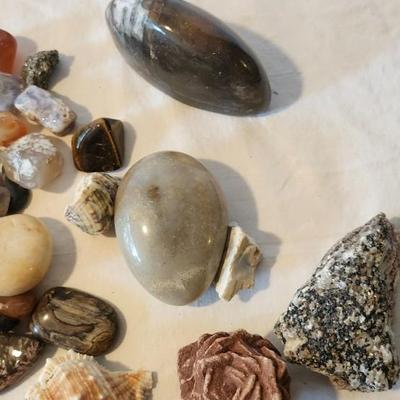 Oklahoma Barite Rose, Agate and rocks lot