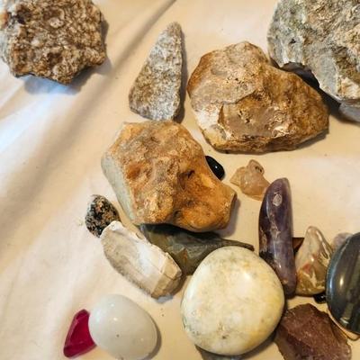 Oklahoma Barite Rose, Agate and rocks lot