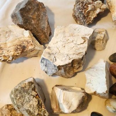 Oklahoma Barite Rose, Agate and rocks lot