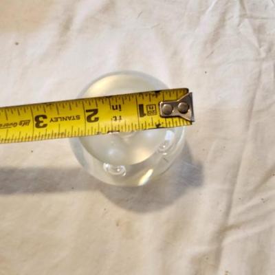 Vintage Rollin Karg Hand Blown Glass Bubble Sphere Paperweight, Handmade Artist Made Glass Art