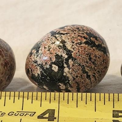 Lot Of Onyx Alabaster Granite Marble Polished Stone Eggs, Multi Natural Tones and trinket box