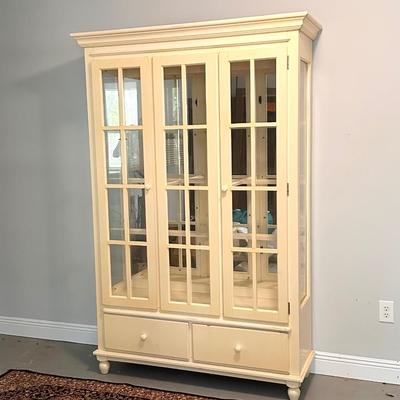 Country Style Yellow Mirrored Lighted Cabinet ~ *Read Details