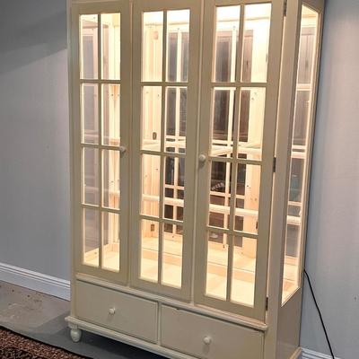 Country Style Yellow Mirrored Lighted Cabinet ~ *Read Details
