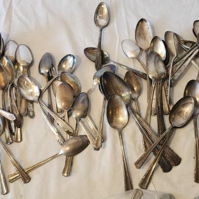 Silverware | Mixed Flatware Lot of Knives, Forks & Spoon