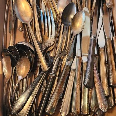 Silverware | Mixed Flatware Lot of Knives, Forks & Spoon