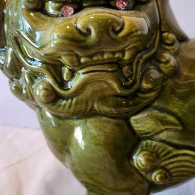 Vintage Large Ceramic Foo Dog - Asian Chinese Guardian Lion Statue