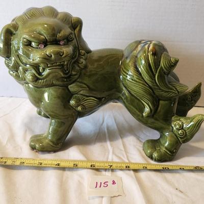 Vintage Large Ceramic Foo Dog - Asian Chinese Guardian Lion Statue