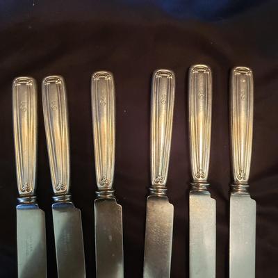 Tiffany & Co Engraved Knives and Four Sterling Corn Cob Holders (LR-KD)