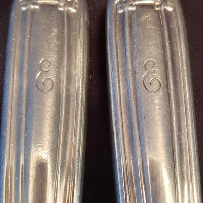 Tiffany & Co Engraved Knives and Four Sterling Corn Cob Holders (LR-KD)