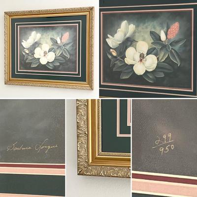 BARBARA LOUQUE ~ Set of Three (3) Magnolia S/N Framed Prints
