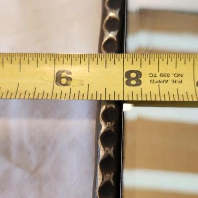 Vintage Mirror Art Deco Arched Etched Glass Wood Nouveau Wall Display Prop 22"