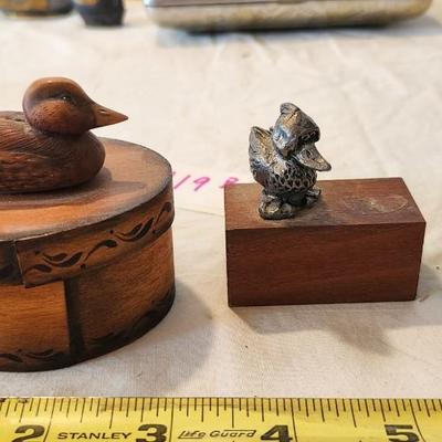 Outdoor Duck home decor lot with Hand Carved Wood Duck call by R wells