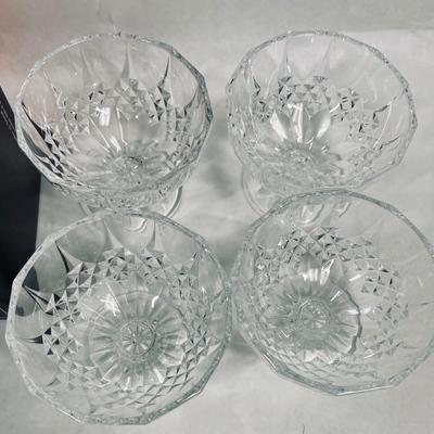 8 Sherbert Dessert Glasses, 24% Lead Crystal Cristal d Arc