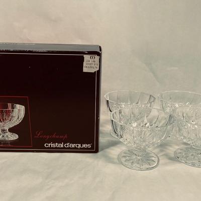 8 Sherbert Dessert Glasses, 24% Lead Crystal Cristal d Arc