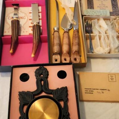 Vintage Serving pieces some Original box 1970s,