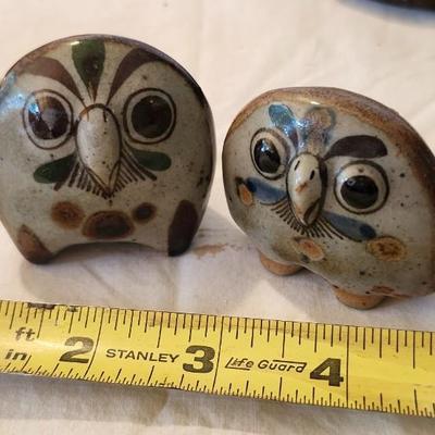 Whimsical Owl Lot with Genuine Alabaster Owl Paperweight Figurine