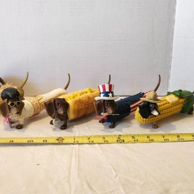 6 DACHSHUND Figurines Lot