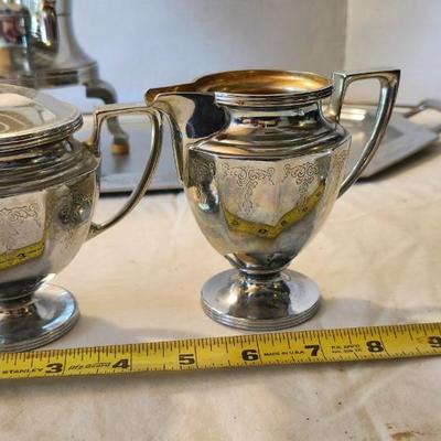 Vintage Sterling Silver Salt And Pepper Shaker and Chrome Percolator set