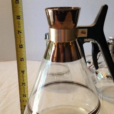 Vintage Mid Century MCM Atomic Inland Glass Coffee Carafes