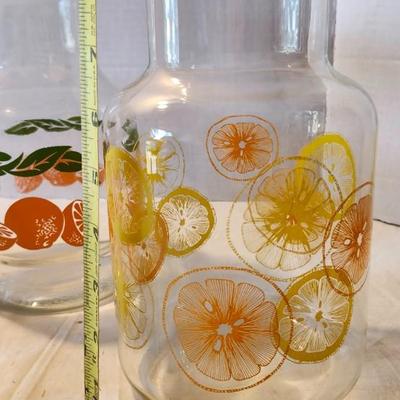 Vintage Pyrex Juice Carafe and 6 Piece Orange Juice Set