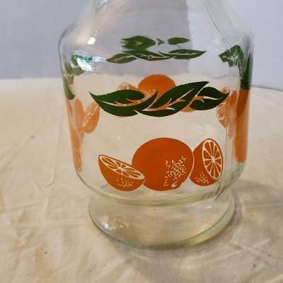 Vintage Pyrex Juice Carafe and 6 Piece Orange Juice Set