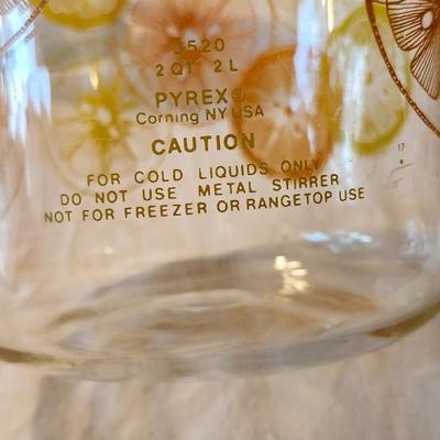 Vintage Pyrex Juice Carafe and 6 Piece Orange Juice Set
