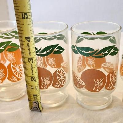 Vintage Pyrex Juice Carafe and 6 Piece Orange Juice Set