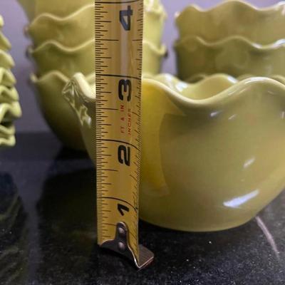 Ambiance Collection Green Ruffle Salad Plates and Bowls, 16 pieces
