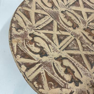 Lot of 2 South West Style Ceramic Pieces: Large Ceramic Platter & Cone Vase