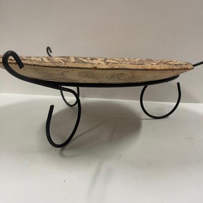 Lot of 2 South West Style Ceramic Pieces: Large Ceramic Platter & Cone Vase