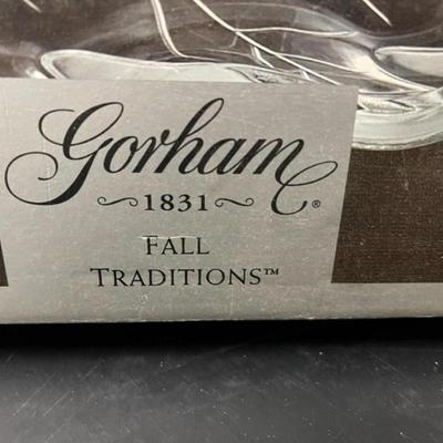 Gorham Fall Traditions Harvest Bounty Crystal Leaf Dish