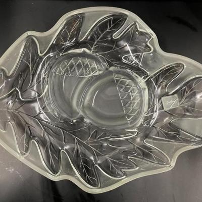 Gorham Fall Traditions Harvest Bounty Crystal Leaf Dish