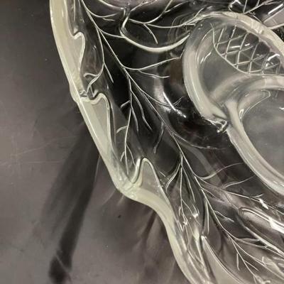 Gorham Fall Traditions Harvest Bounty Crystal Leaf Dish