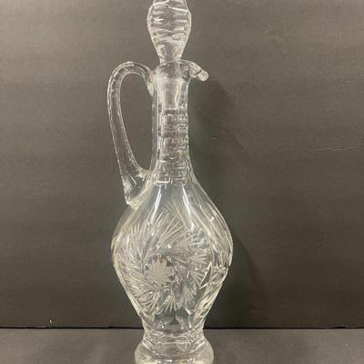 Vintage Cut Crystal Decanter, Pinwheel Pattern