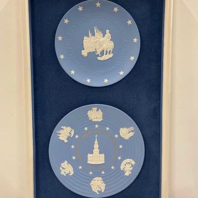 Framed Wedgwood Jasperware Collector's Plates, American Independence