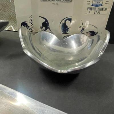 Lot of Assorted Metal and Glass Dishes: Pottery Barn & Towle