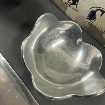 Lot of Assorted Metal and Glass Dishes: Pottery Barn & Towle