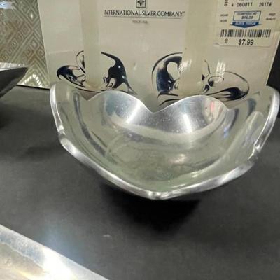 Lot of Assorted Metal and Glass Dishes: Pottery Barn & Towle