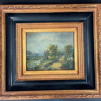 B Dalton Landscape Art on Canvas, Custom Framed