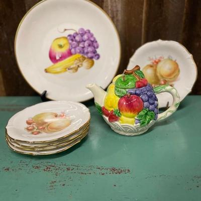 Lot of Fruit Themed Porcelain