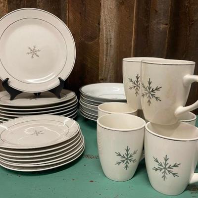 Lot of Snowflake Dishes