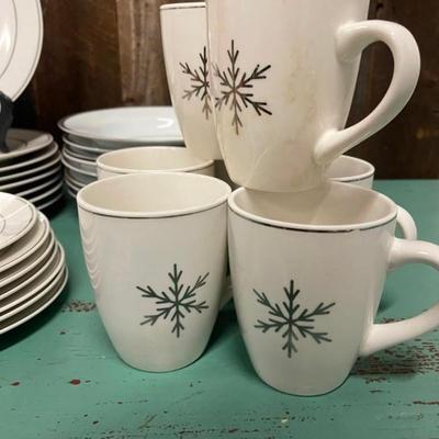 Lot of Snowflake Dishes