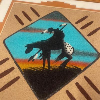 Custom Framed Sand Painting "End of The Trail"