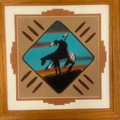 Custom Framed Sand Painting "End of The Trail"