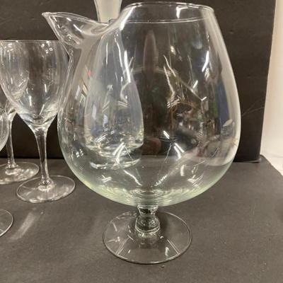 Lot of Clear Glass Barware & Smokey Glass Martini Glasses