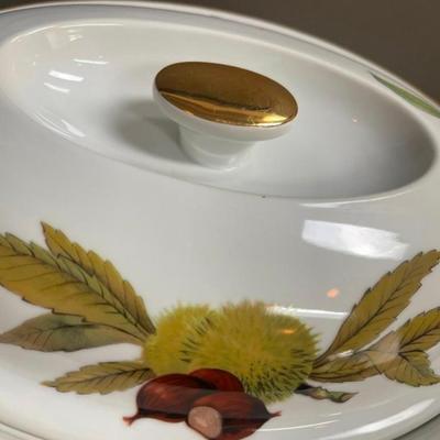 Royal Worcester Evesham Gold Rim Covered Casserole